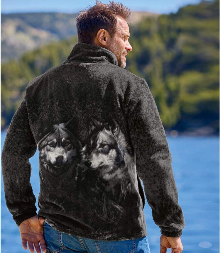 Fleecejacke mit Wolfsmotiv 4/5