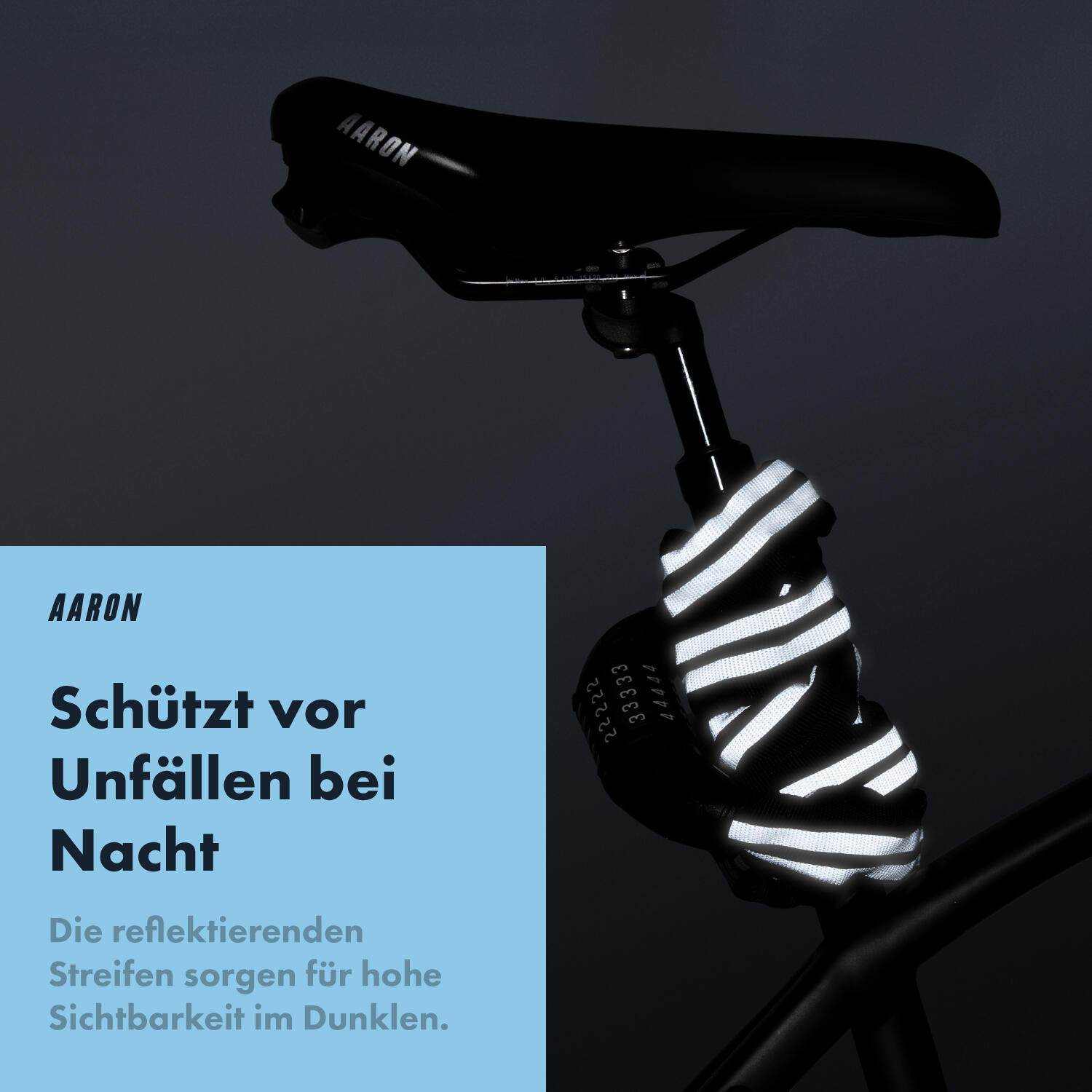 Reflect - Reflektierendes Fahrrad-Kettenschloss mit Zahlencode - 110 cm 6/6