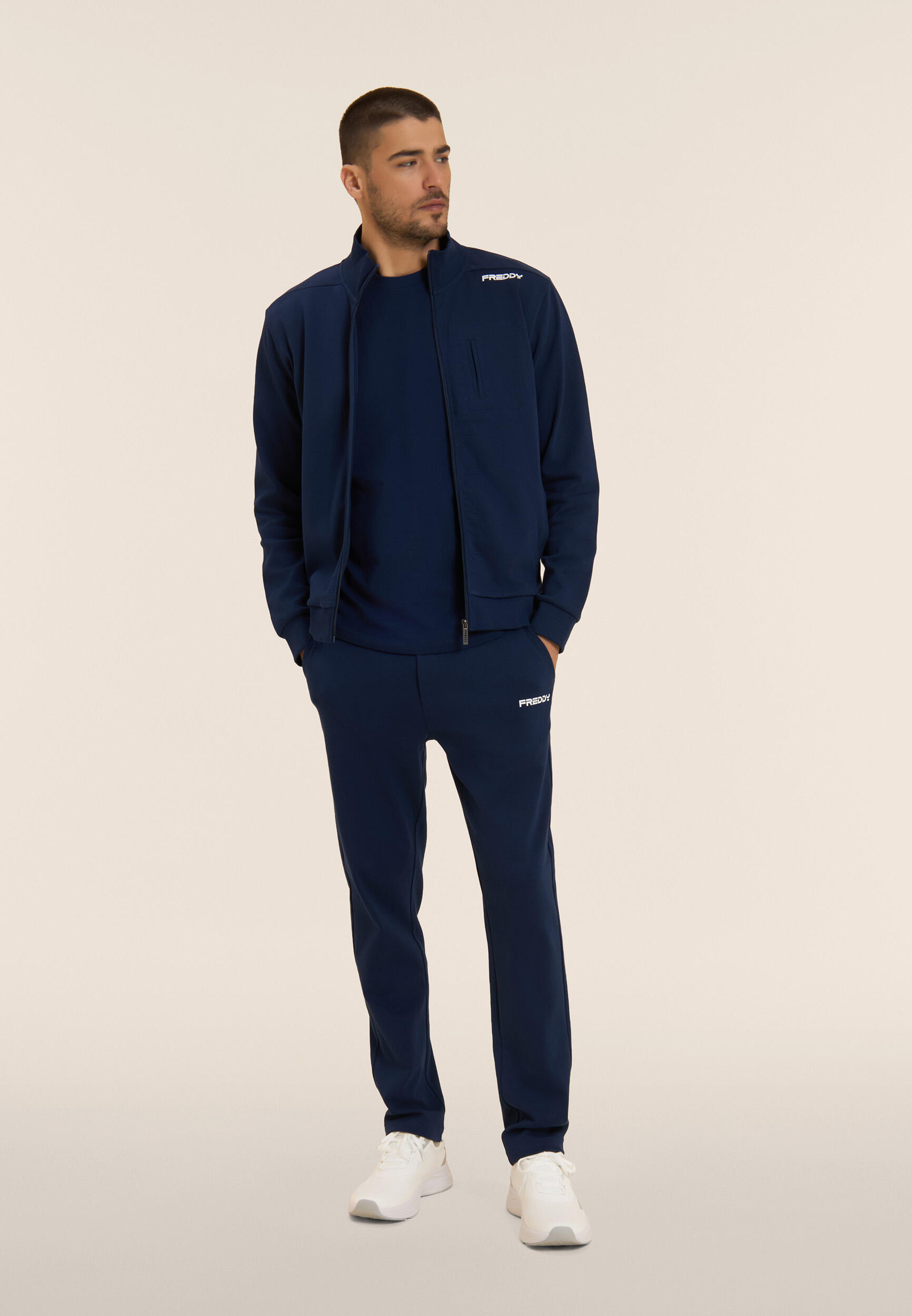 Felpa full zip con taschino e collo alto 5/5