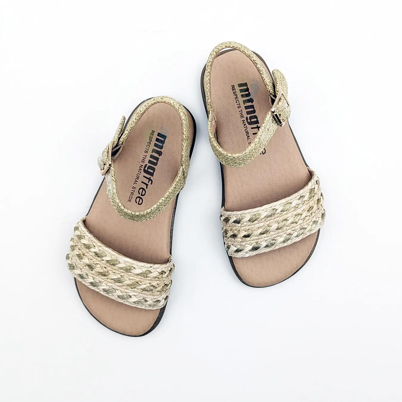 Mustang Free Sandalias Rafia Oro - Talla 28 4/7