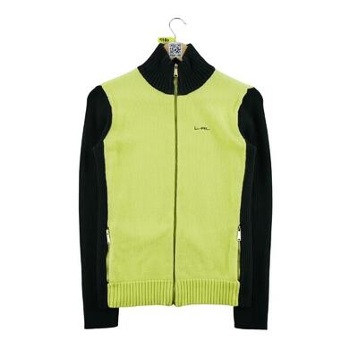 Tweedehands - dames sweater met volledige ritssluiting in geel - goede staat