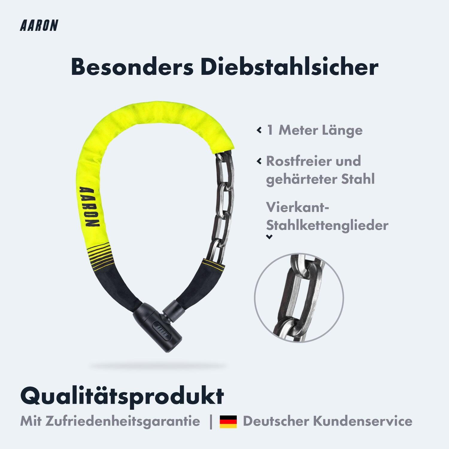 Lock One Kettenschloss 100 cm mit 2 Schlüsseln - Gelb 2/5