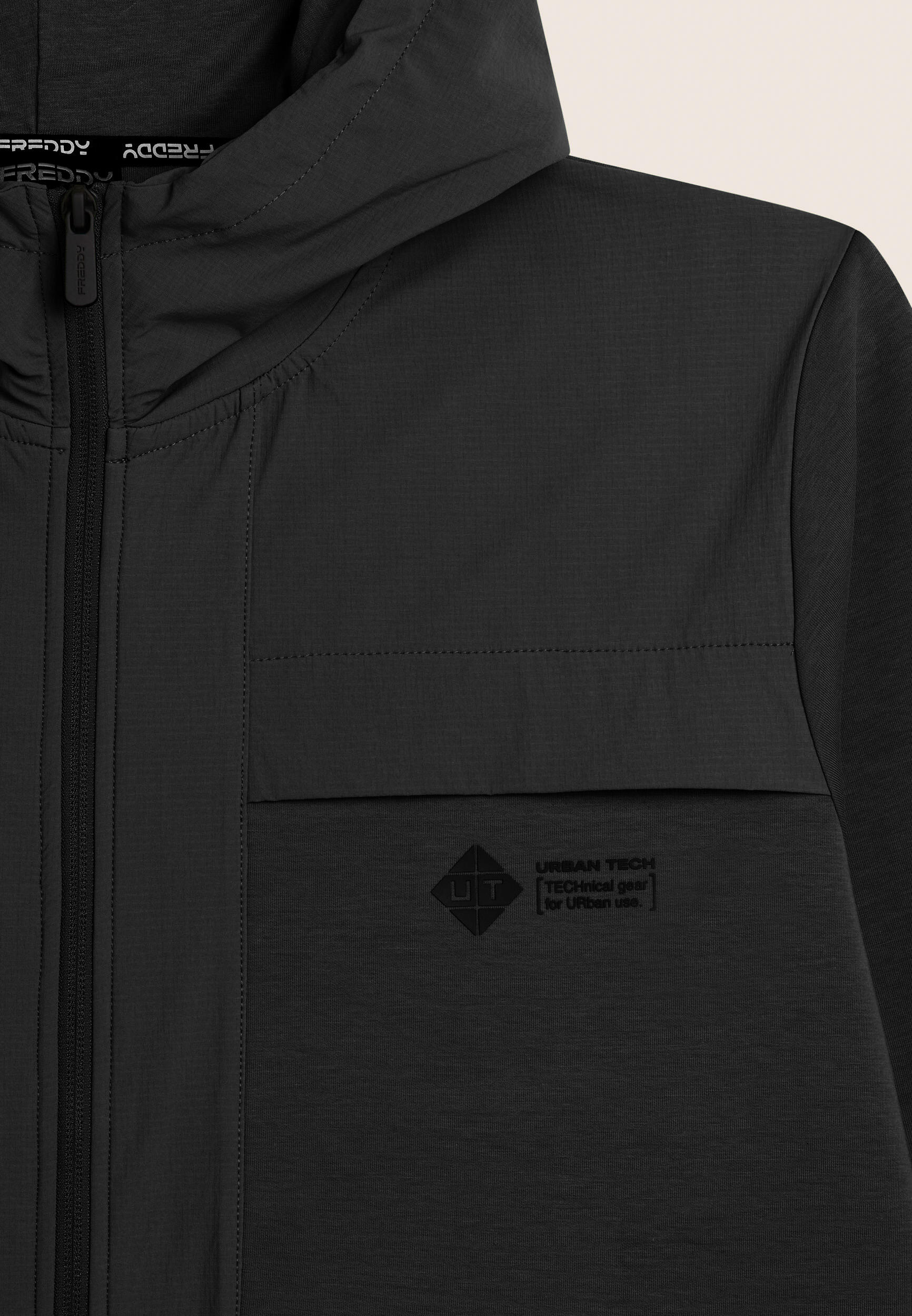 Sweat-shirt zippé à capuche avec inserts en nylon ripstop 3/3