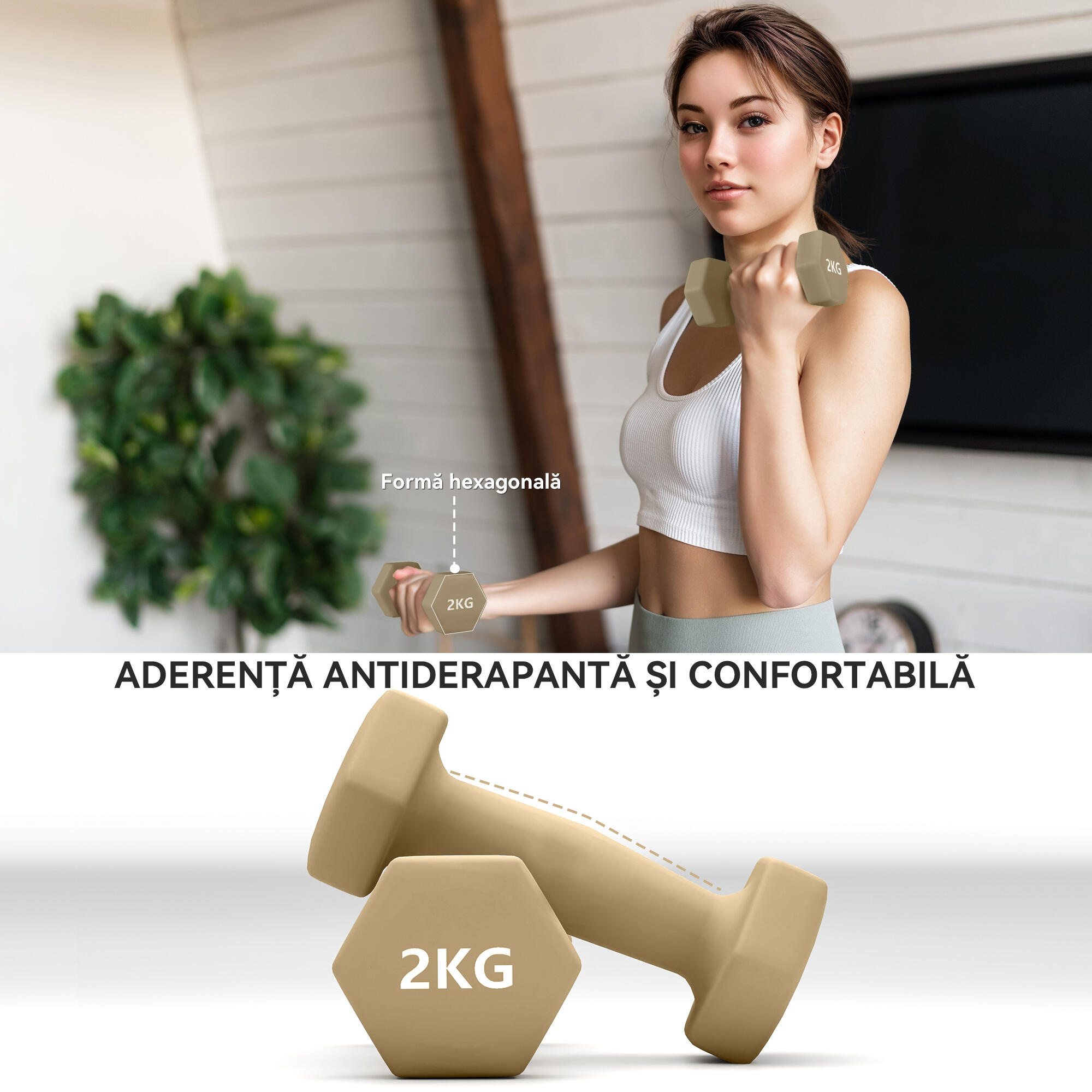 SPORTNOW Set 6 Manubri Pesi con Valigetta da 1kg 1.5kg 2kg in Acciaio e PU 5/7