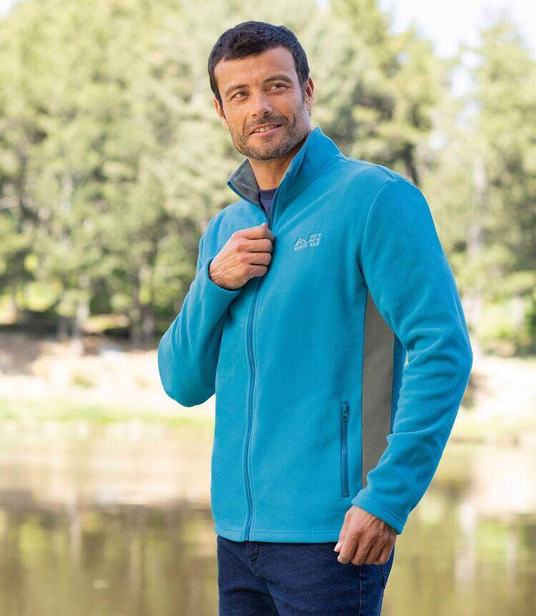 2er-Pack zweifarbige Jacken aus weichem Fleece 3/4