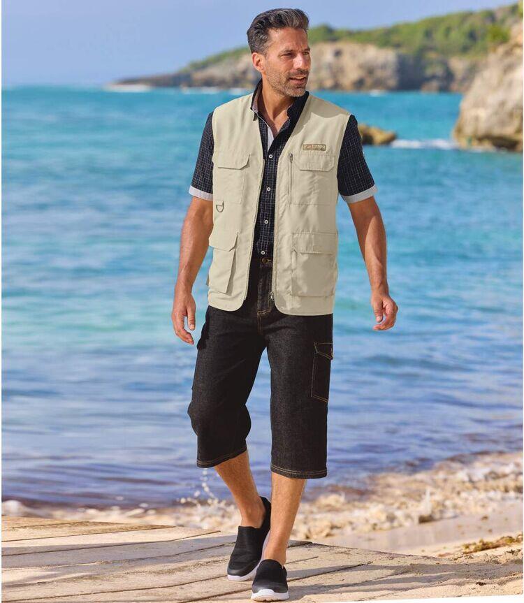 Pantacourt Détente Cargo en Denim  3/3