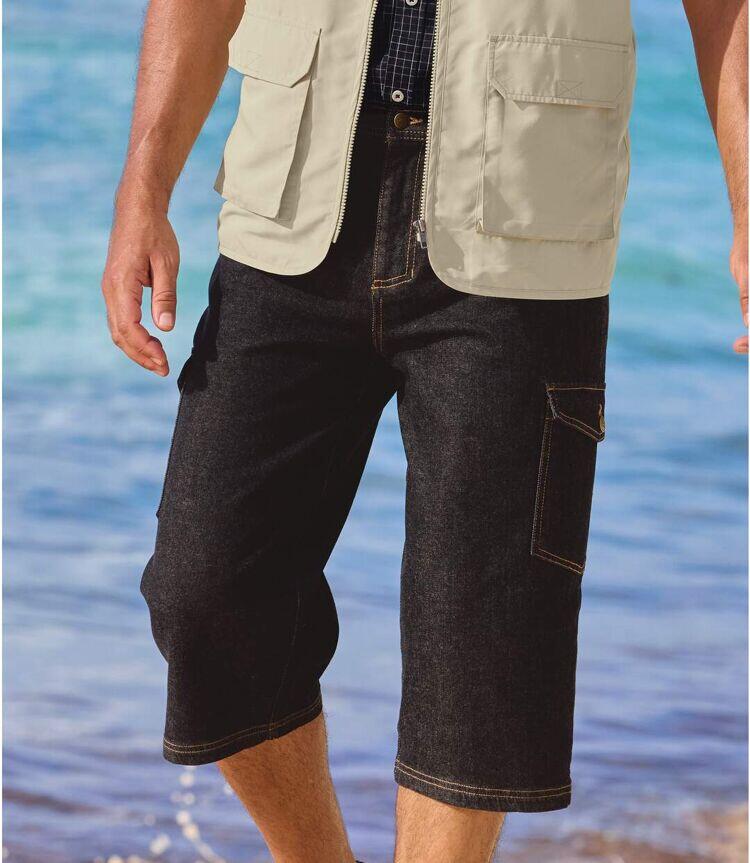 Pantacourt Détente Cargo en Denim  2/3