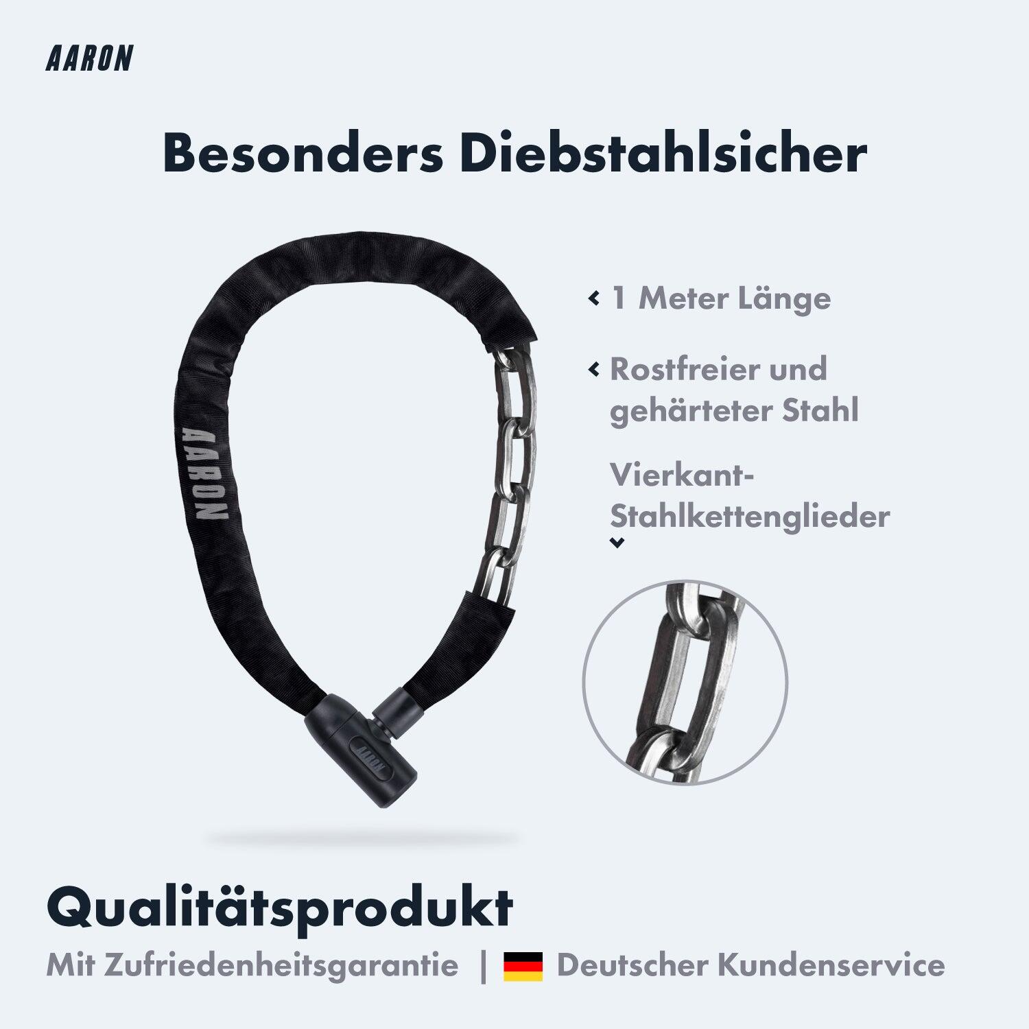 Lock One Kettenschloss 100 cm mit 2 Schlüsseln - Schwarz 2/5
