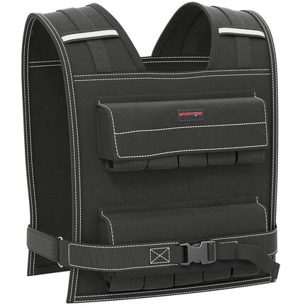 Gilet lesté ajustable de 20 kg avec 20 poids, bandes réfléchissantes, 50 x 40 cm