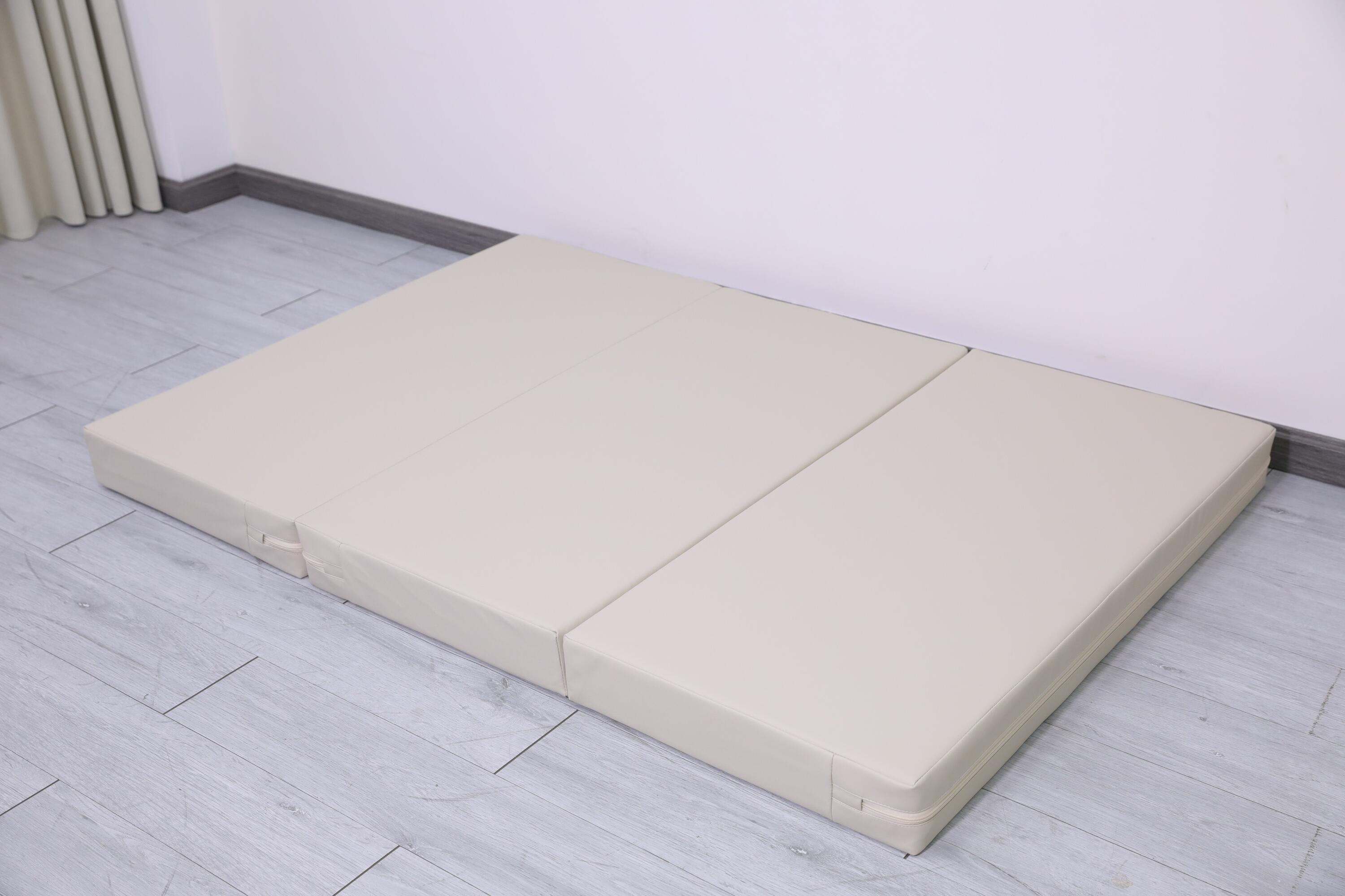 Gymnastikmatratze Satellite PU 150x100x10 cm - dreiteilig beige 5/7