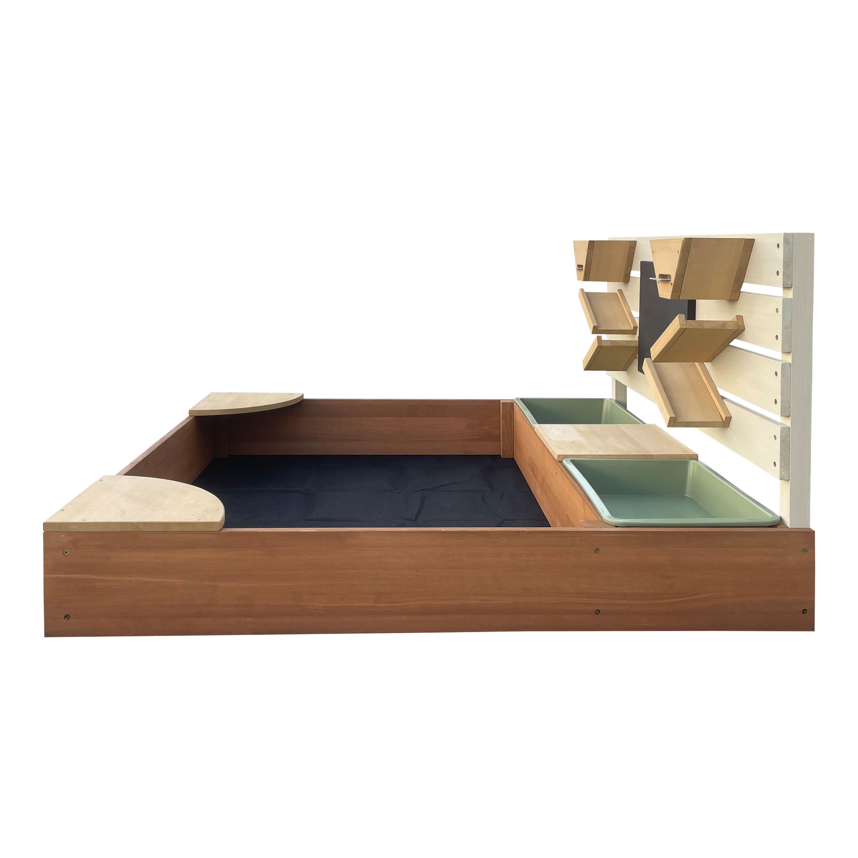 Cato Sandkasten mit Sand- und Wasserbehältern, 100 x 105 cm, Beige und Braun 2/7