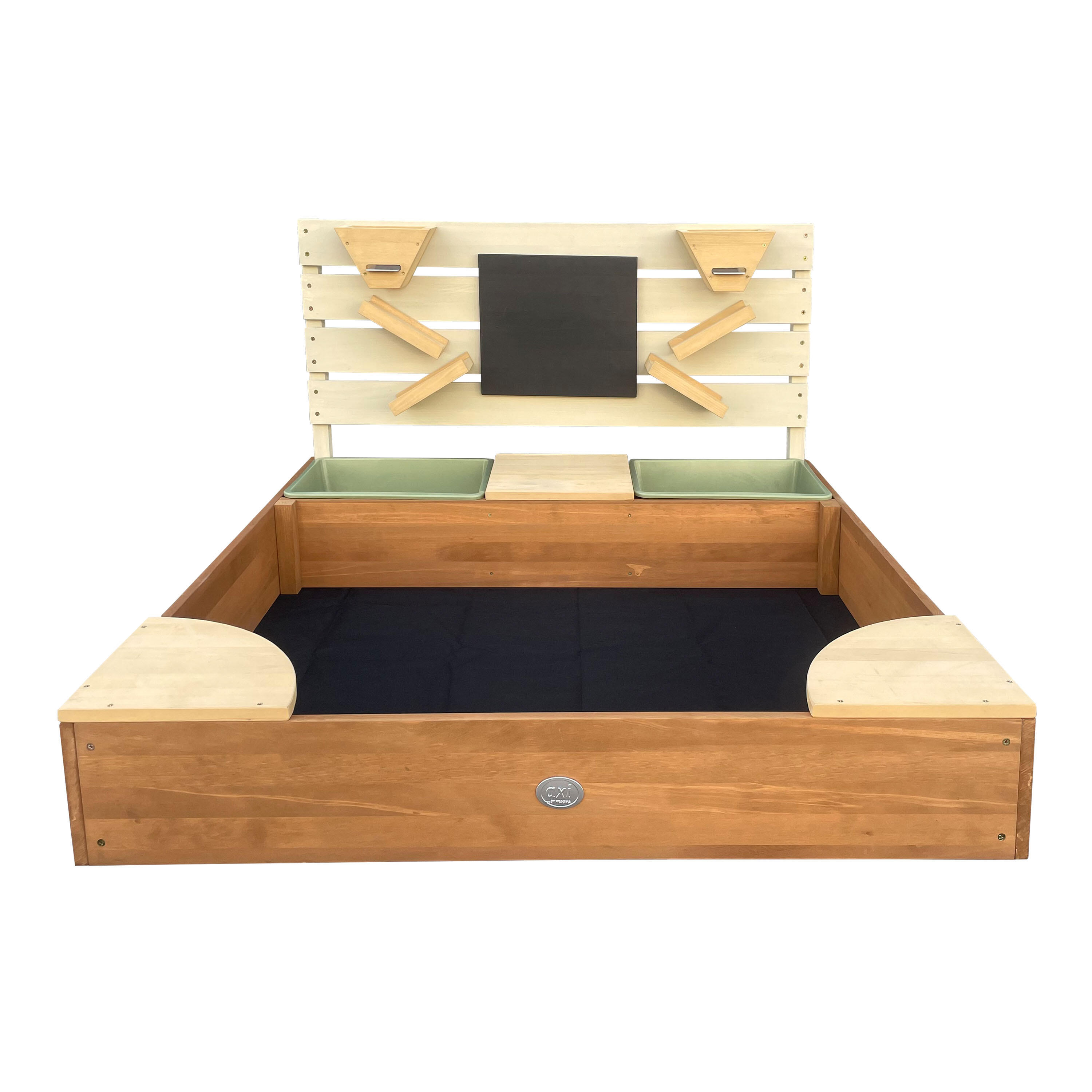 Cato Sandkasten mit Sand- und Wasserbehältern, 100 x 105 cm, Beige und Braun 6/7
