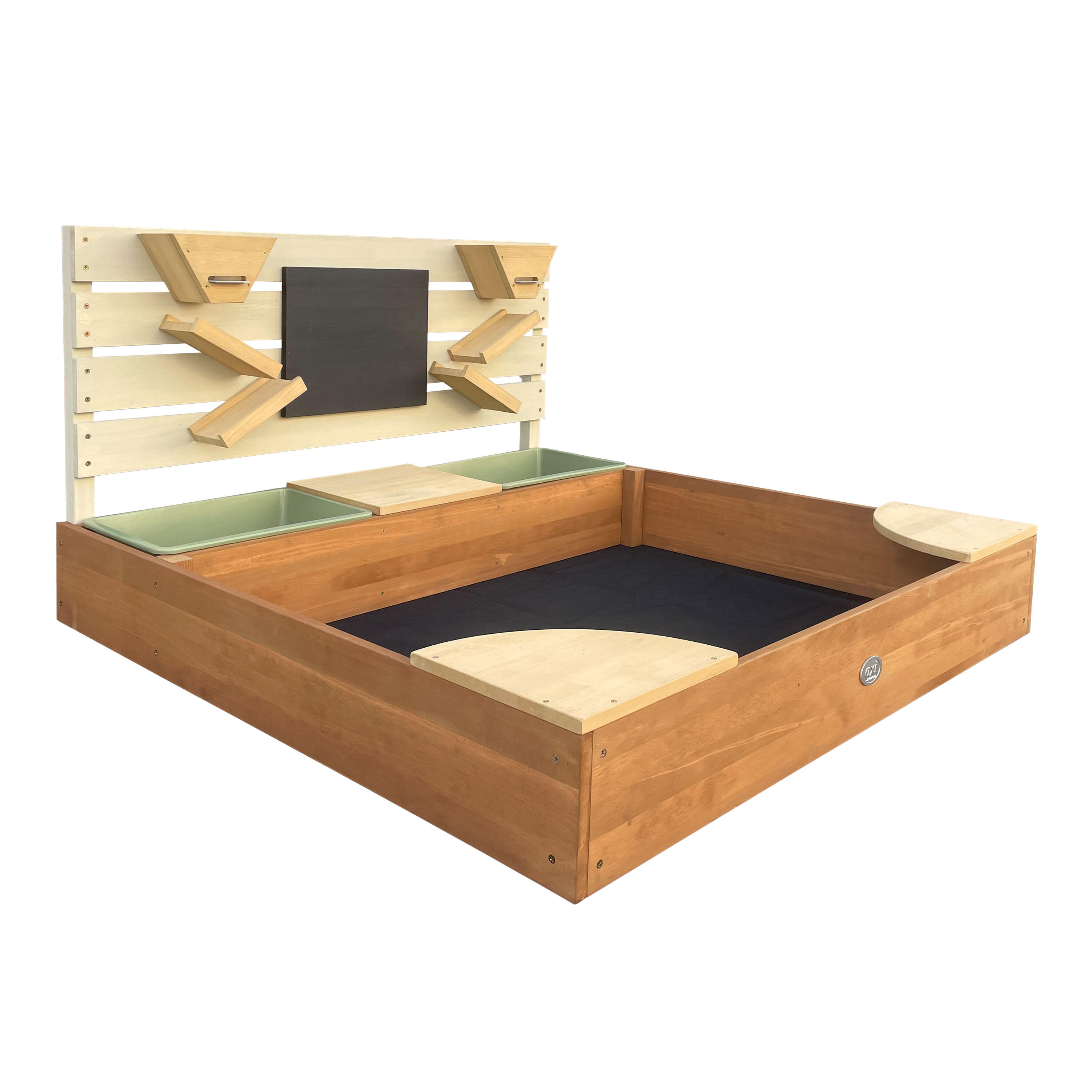 Cato Sandkasten mit Sand- und Wasserbehältern, 100 x 105 cm, Beige und Braun 7/7