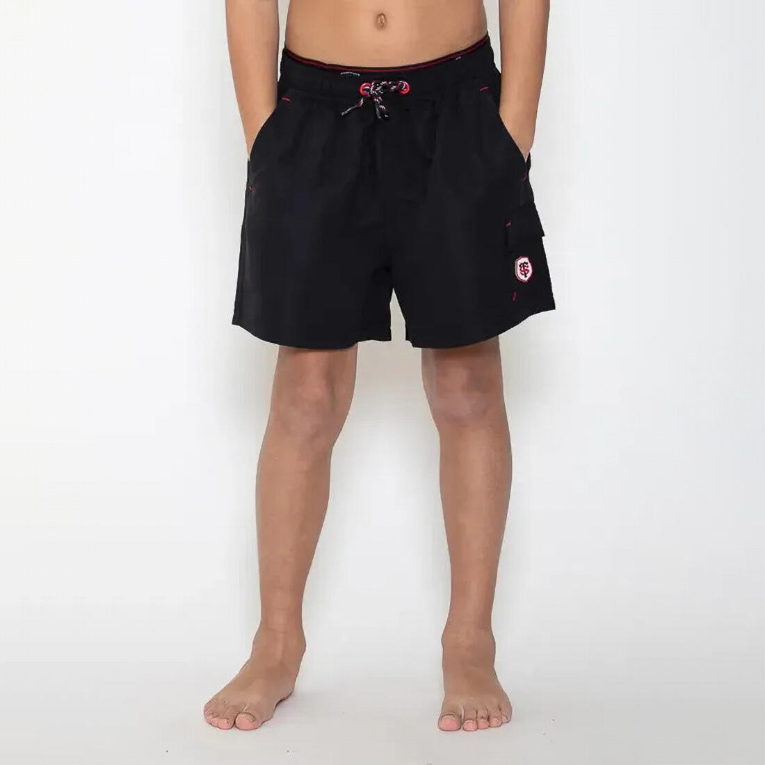 Șort de Baie Copii Melease Stade Toulousain Rugby Negru