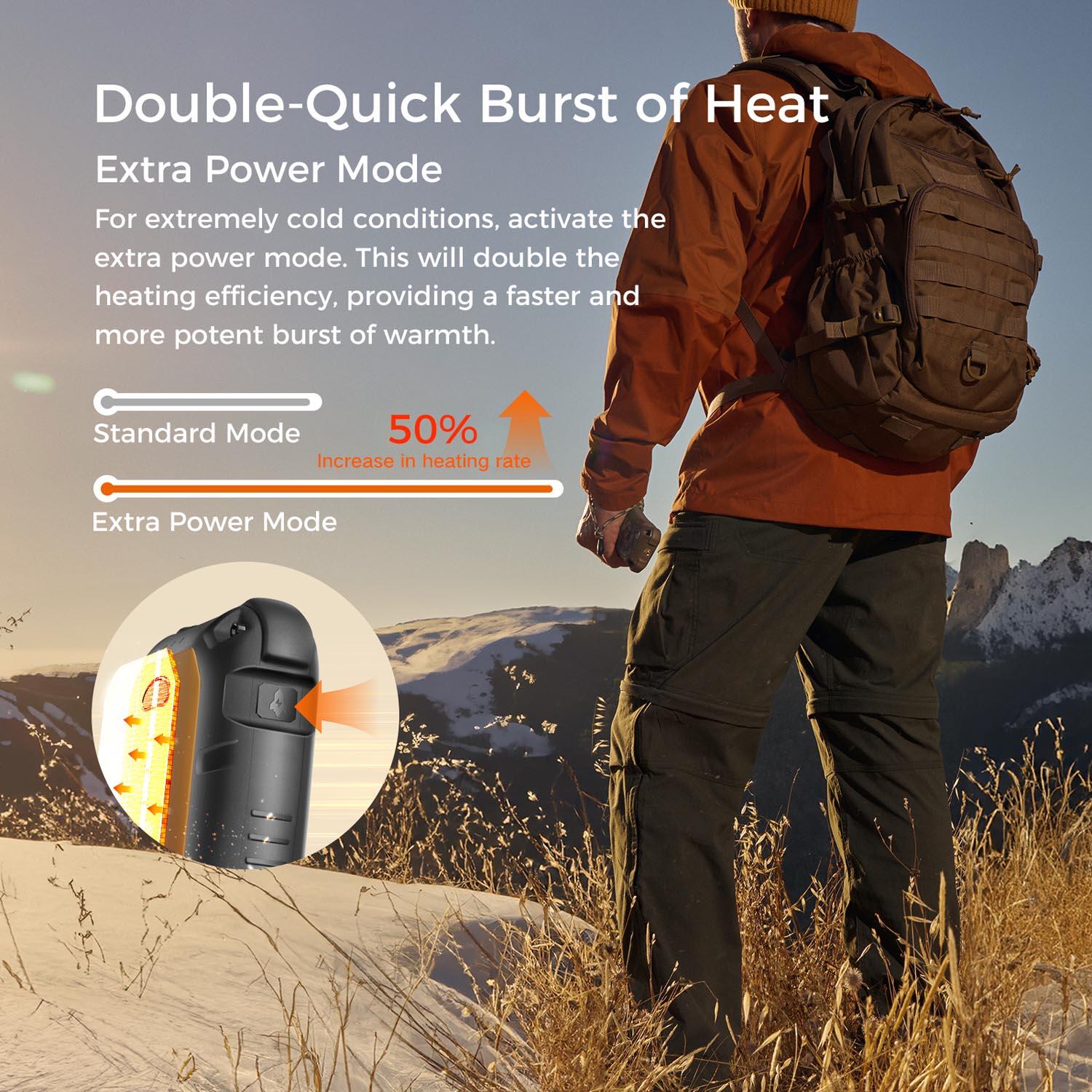Chauffe-mains électronique OCOOPA UT4 Extreme 10000 mAh, jusqu'à 18 h, IP56 5/7