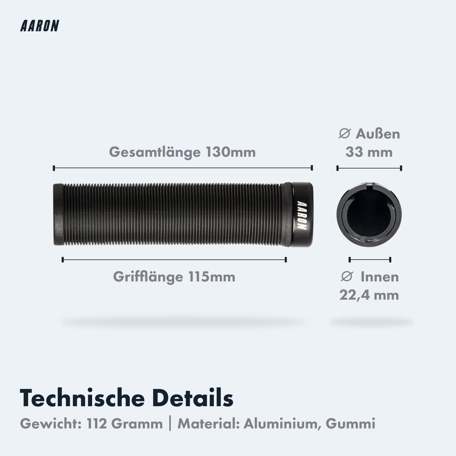 MTB & BMX Lenkergriffe - Schwarz - Lamellen-Profil 6/6