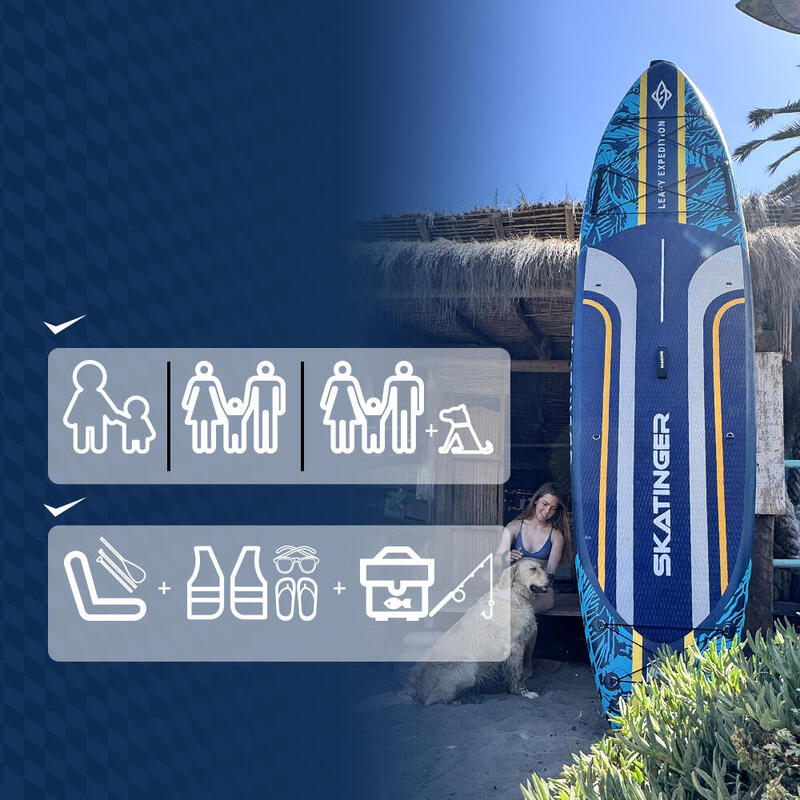 Paddleboard SKATINGER Leafy Blue 350x89x15 cm (11'6'') včetně sady příslušenství
