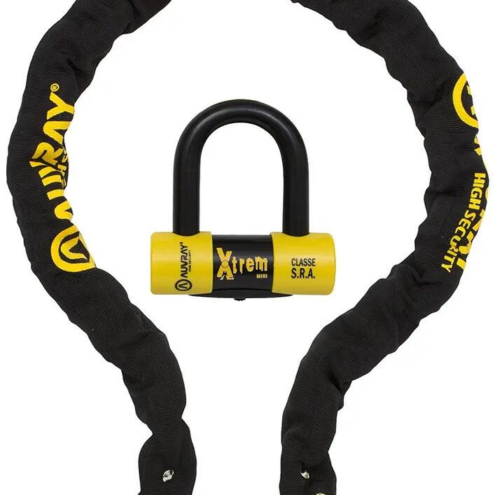 Zestaw łańcuch z kłódką XTREM MINI - długość 140cm, średnica 13,5mm AUVRAY