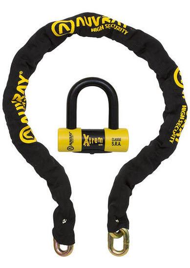 Zestaw łańcuch z kłódką XTREM MINI - długość 140cm, średnica 13,5mm AUVRAY