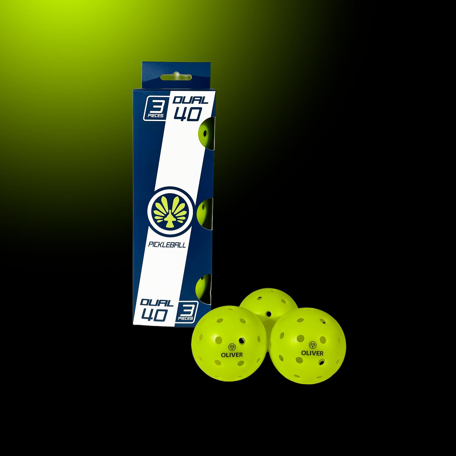 Pelotas Pickleball Dual 40 (Set de 3) – Rendimiento, Precisión & Visibilidad 2/3