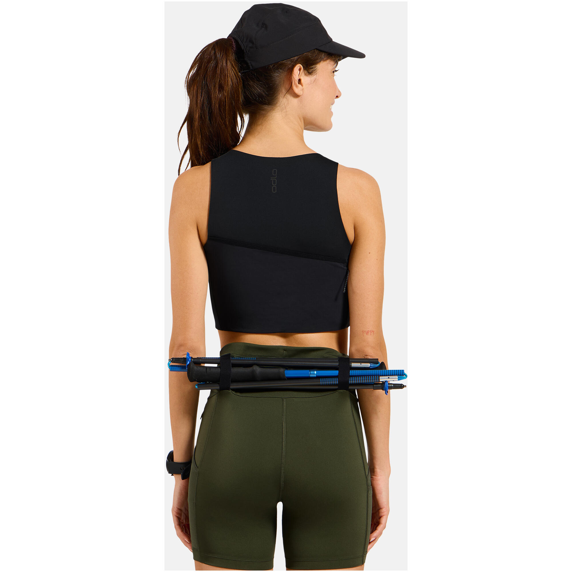Koszulka tech. bez rękawów damska ODLO Tank crop X-ALP TRAIL CARGO czarna 2/7