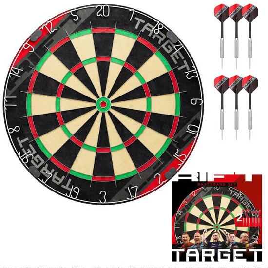 Rift Dartboard Set mit Steeldarts und Wandhalterung