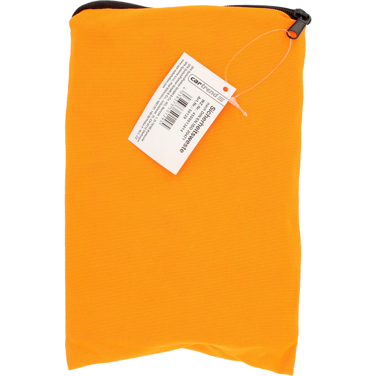 cartrend Warnweste orange in Zipptasche 4/7
