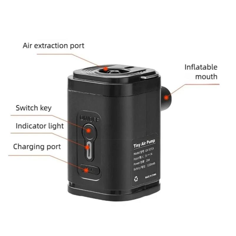 mini pompka elektryczna 2 w 1 pompowanie led 1200 mah