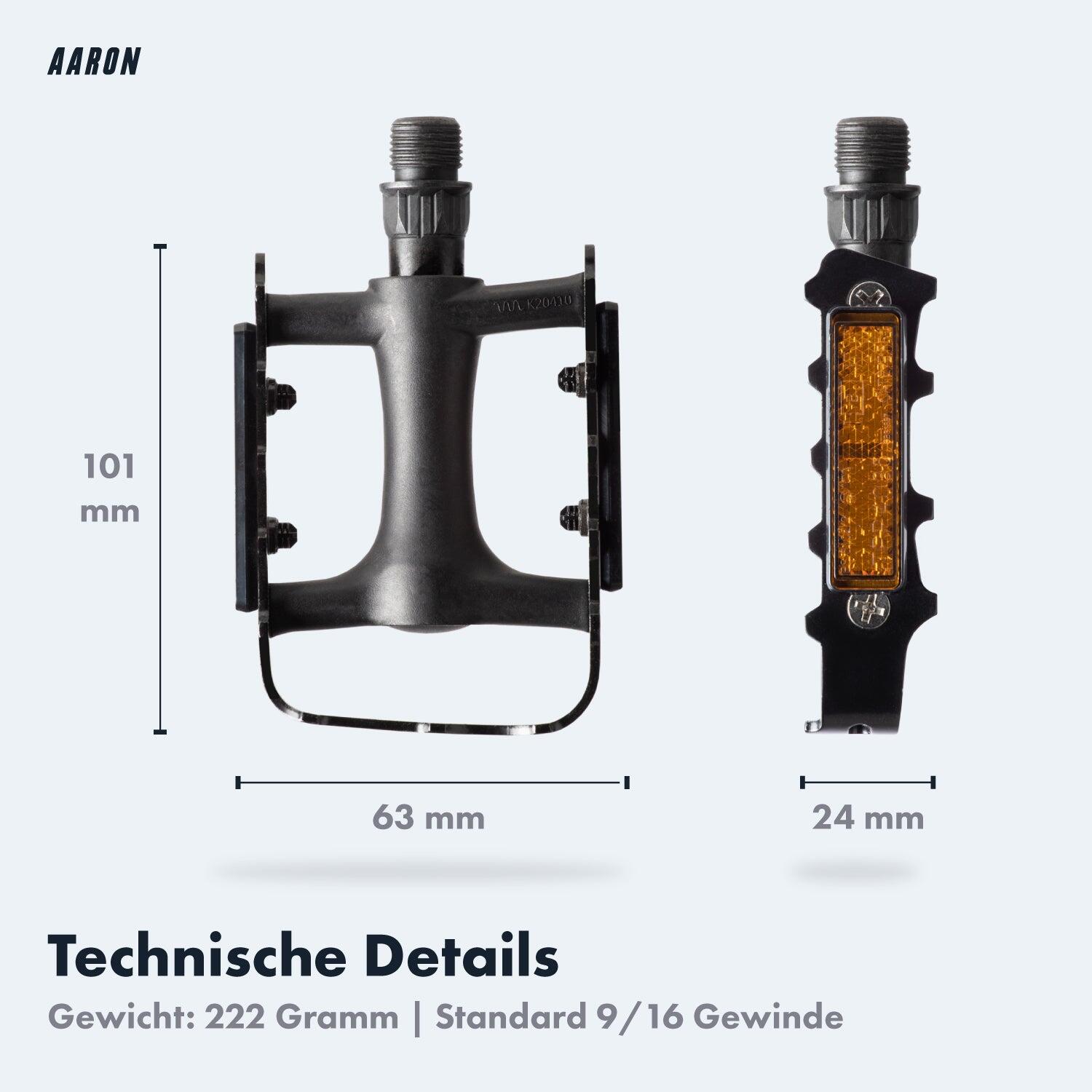 Tour Fahrradpedale Aluminium mit Reflektoren - StVZO zugelassen 3/6