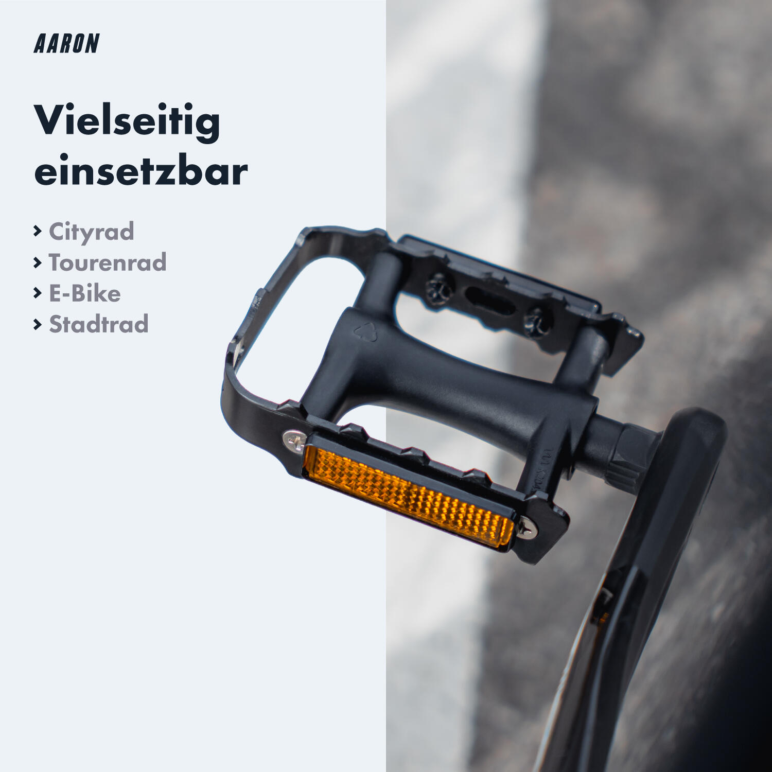 Tour Fahrradpedale Aluminium mit Reflektoren - StVZO zugelassen 5/6