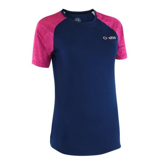 T-Sshirt technique Origin - Marine/Rose pour le trail/running - Taille XS