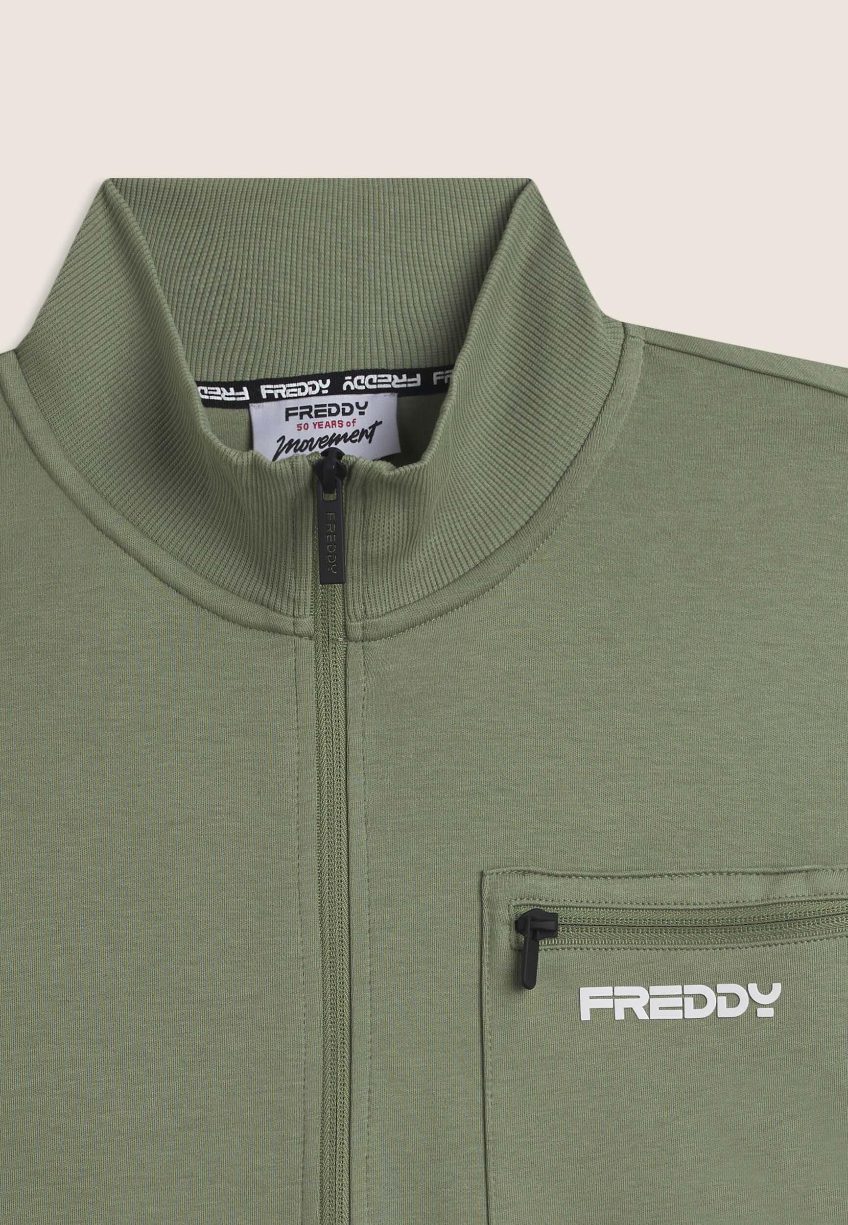Tuta uomo zip e collo alto in cotone Interlock 3/3
