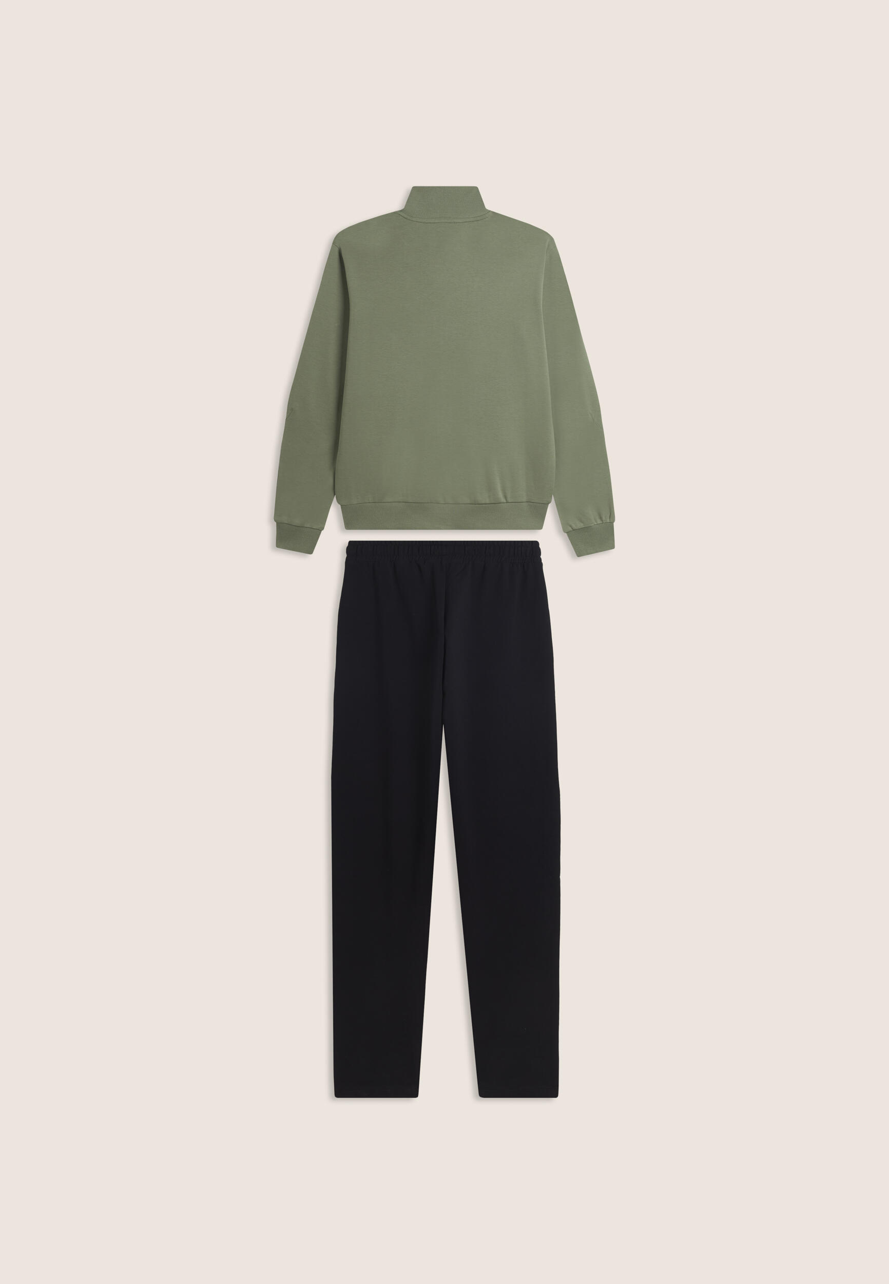 Tuta uomo zip e collo alto in cotone Interlock 2/3