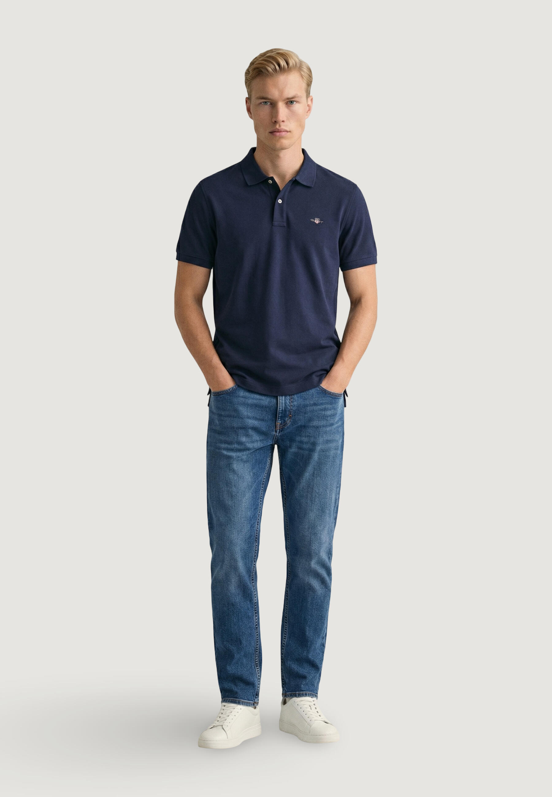 polo manches courtes REG SHIELD SS PIQUE POLO HOMME bleu 5/5
