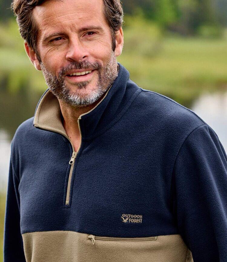 Pull Polaire Zippé Bicolore  3/5