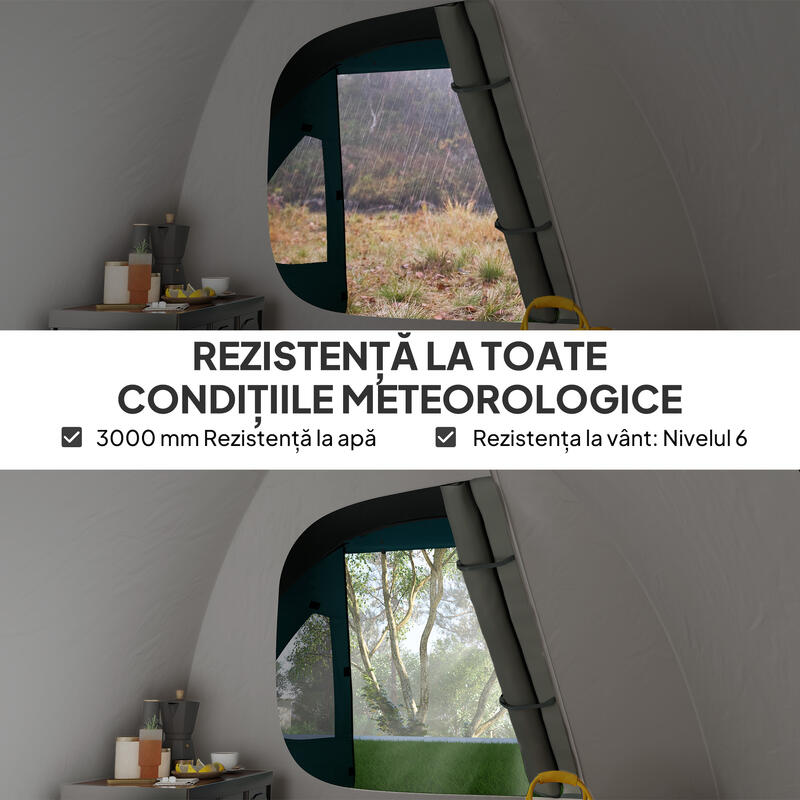 Outsunny Cort pop-up pentru 2-3 persoane, verandă, impermeabil 3000 mm, albastru