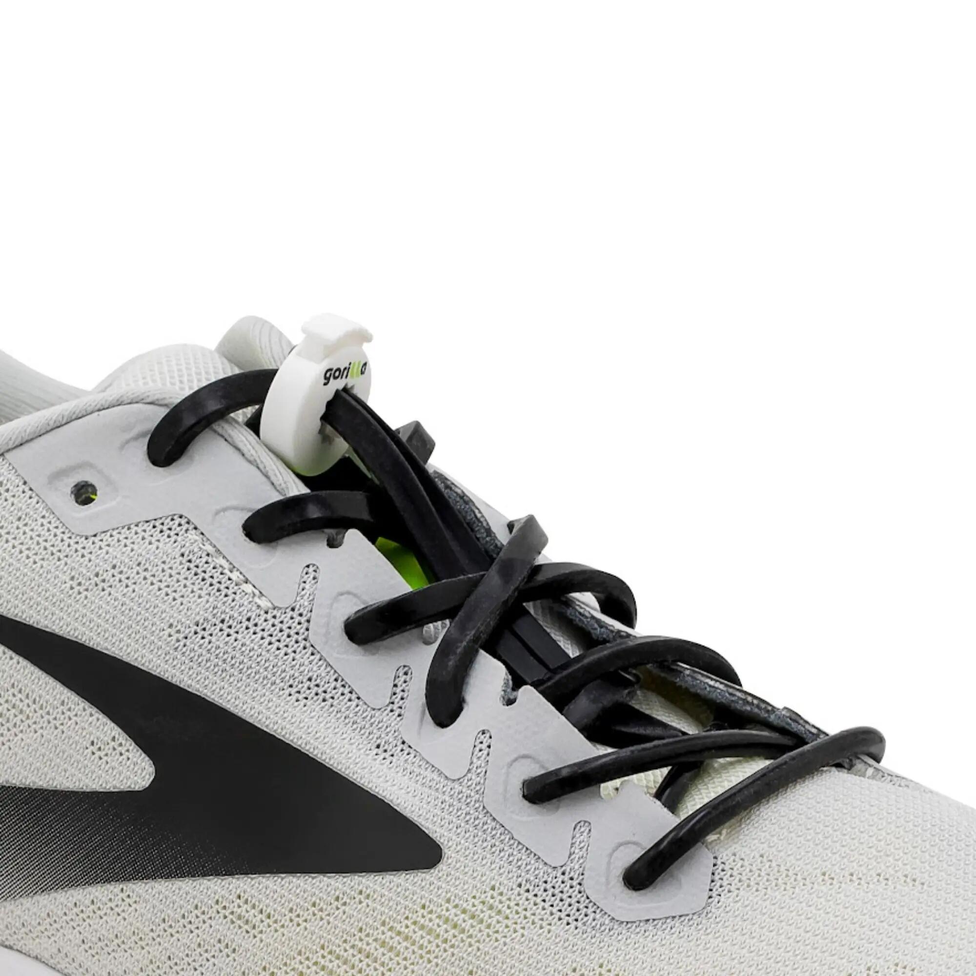 Cordones Rápidos Triatlón Elásticos Silicona Autobloqueantes Sin nudo - negro 2/5