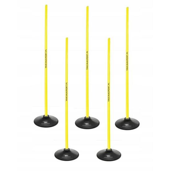 Tor przeszkód slalomowy 100cm laski + podstawa 1,5kg Żółte