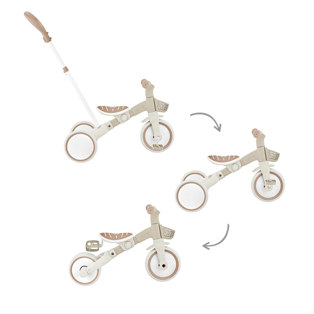 Triciclo LEARNING 3 EM 1 PLUS ECO - Castanho-claro 4/7
