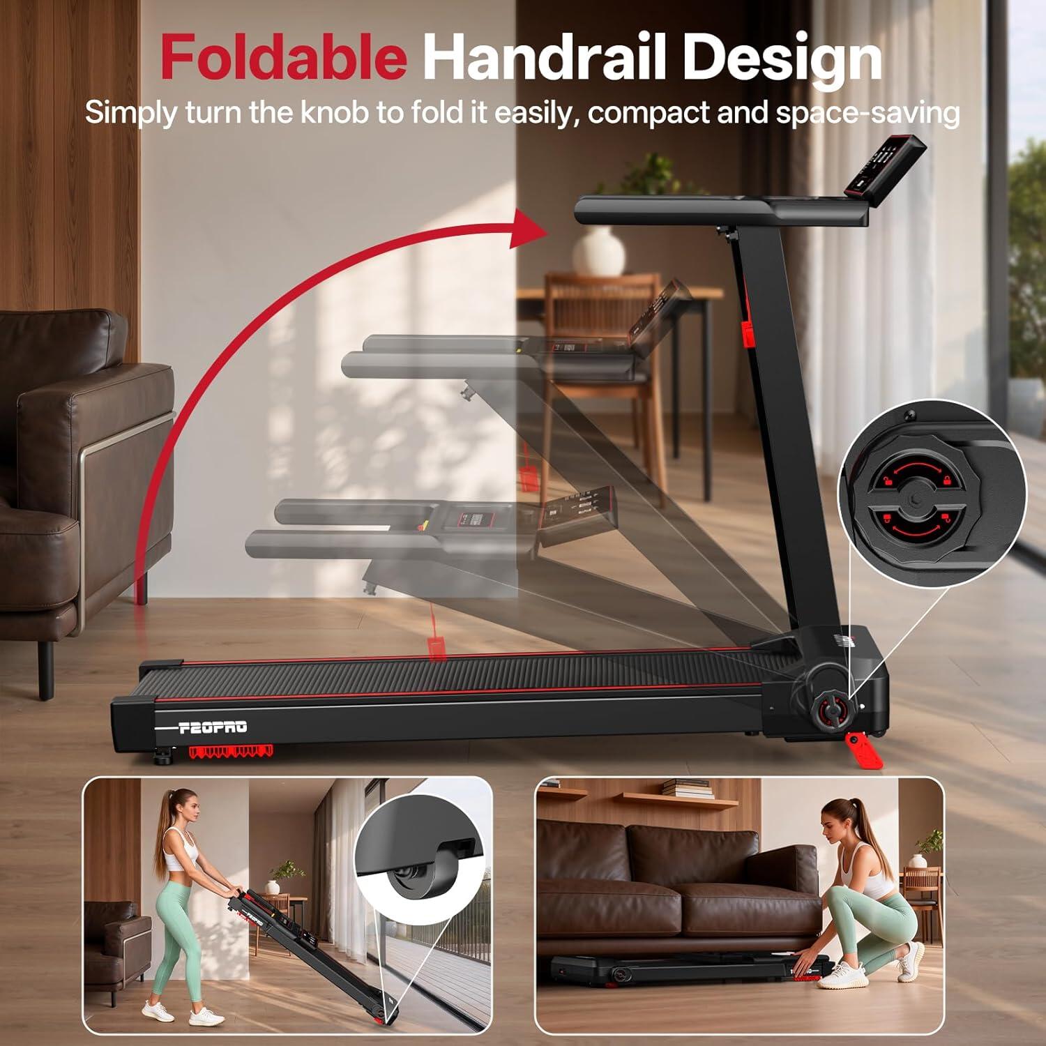 Opvouwbare loopband 2,5PK, hellingshoek 8°, 12 km/u, draagvermogen 130kg, + APP 5/7