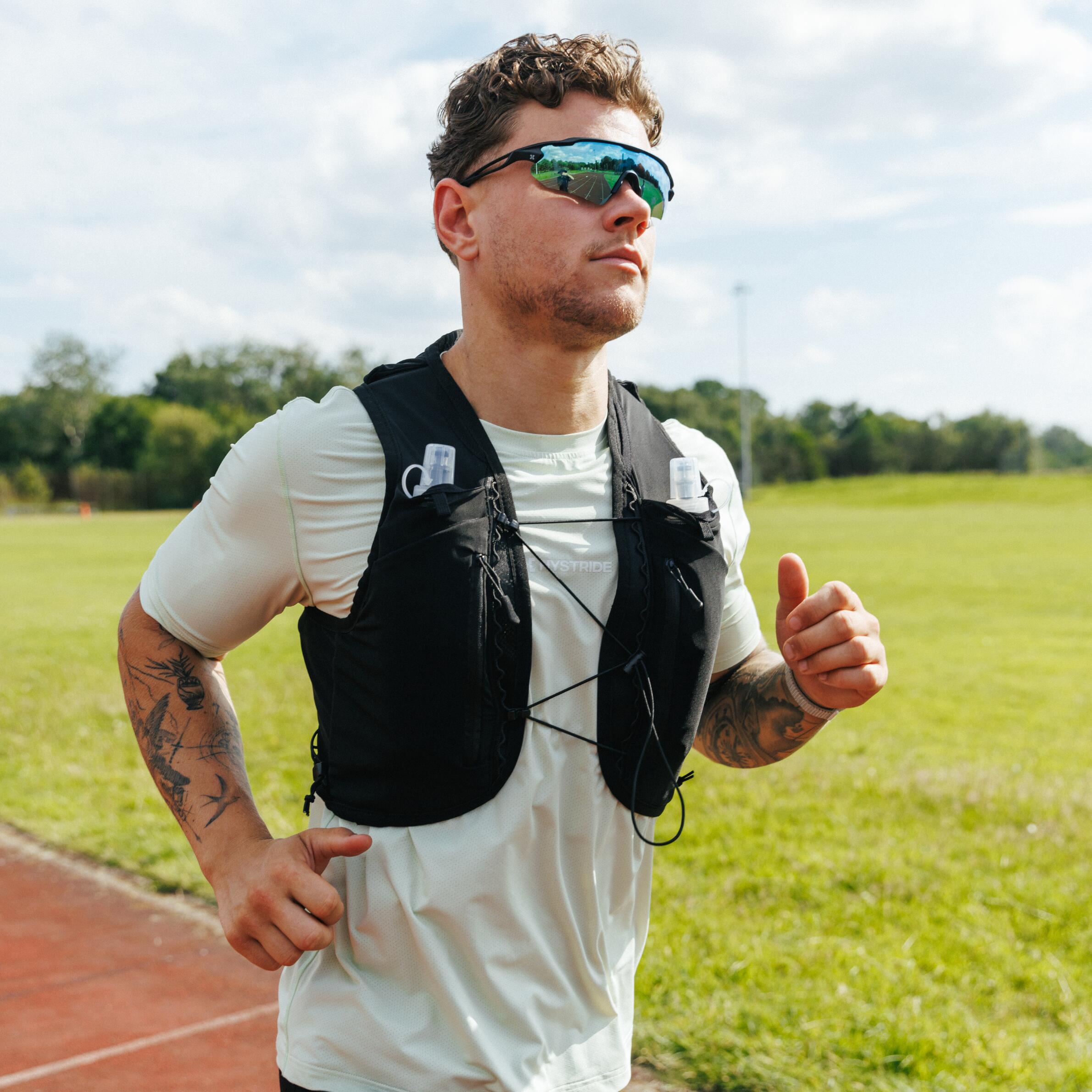 Gilet D'hydratation Runlight Avec Bouteille 1,5L, Léger 155g, Bretelles Réglables, Mesh Respirant, Réfléchissant Pour Course, Trail, Vélo