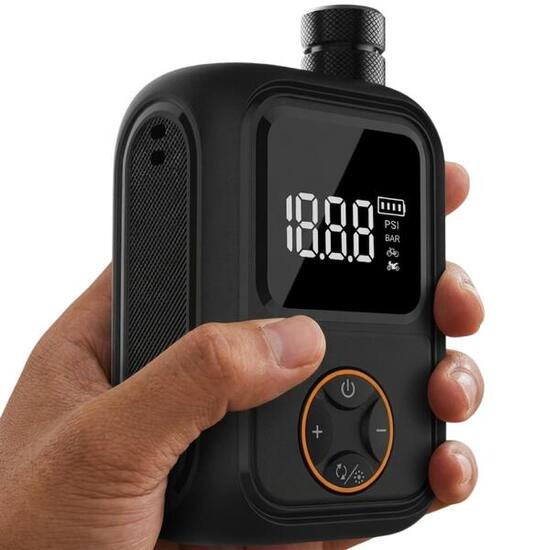 pompa elettrica bici 150 PSI display digitale auto stop USB-C