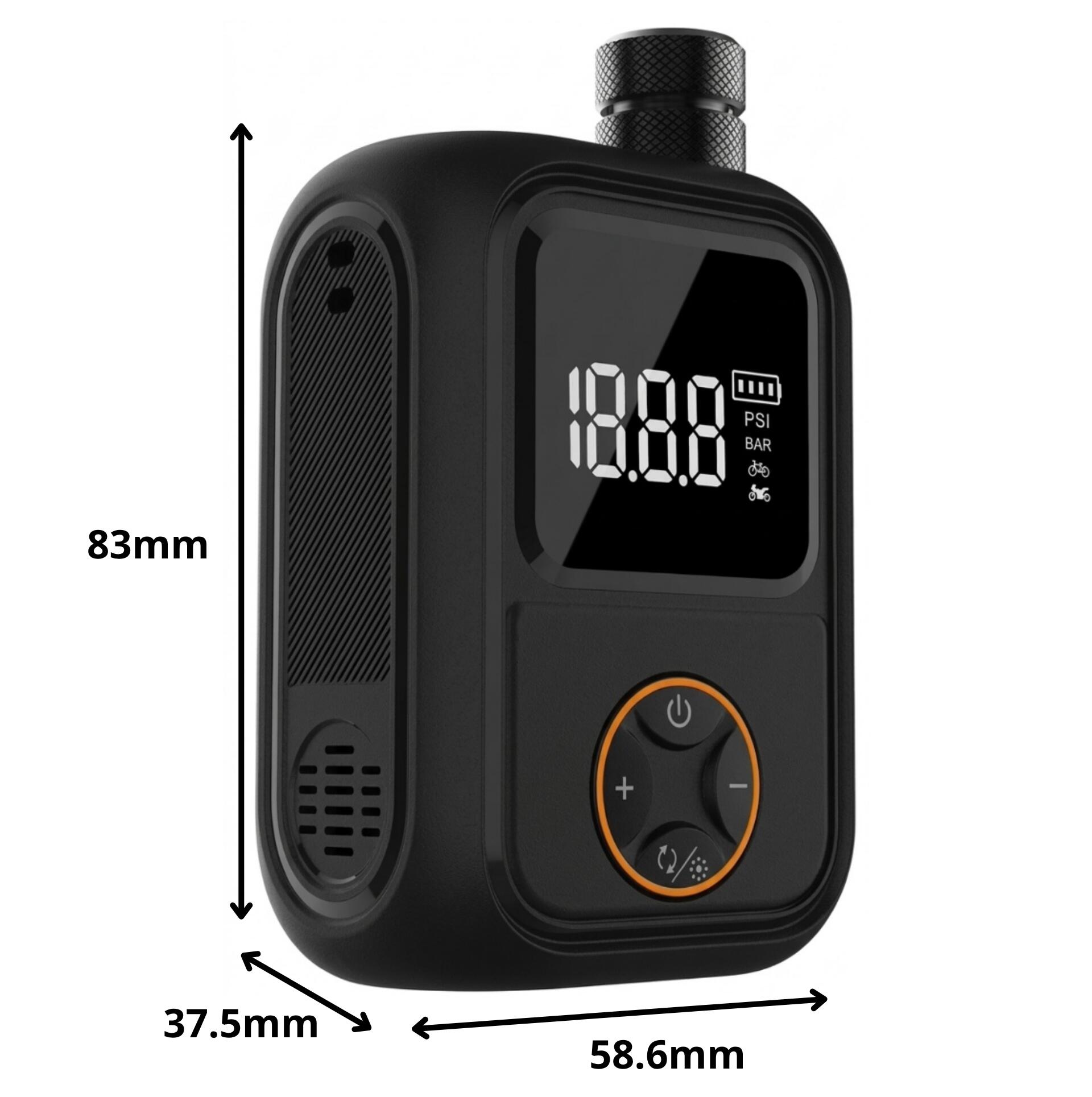 bomba elétrica bicicleta 150 PSI digital auto stop USB-C BLDC 6/6