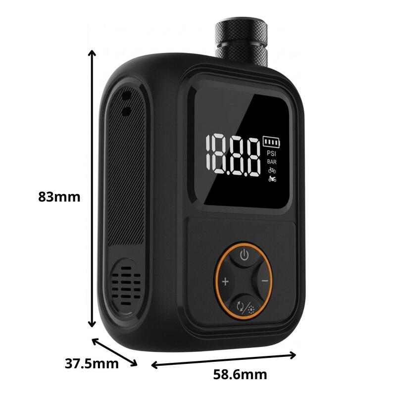 pompa electrica bicicleta 150 PSI digital auto stop USB-C
