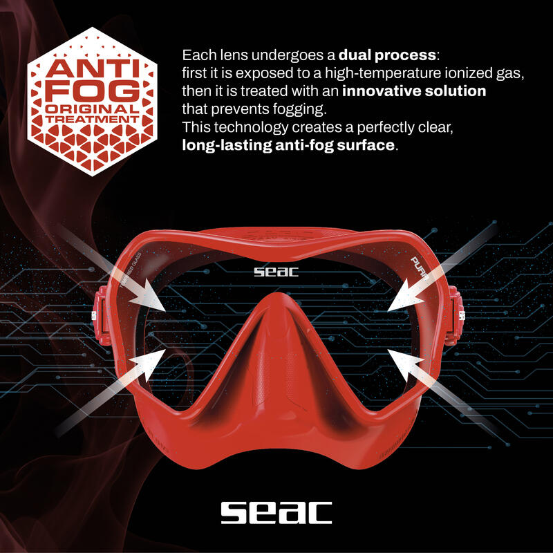 Seac Pura AT – nieparująca maska nurkowa Anti-Fog z technologią plazmową 5/6