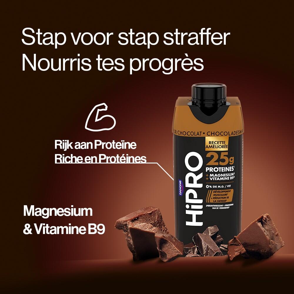 Danone HiPRO Eiwitshake – Chocolade – 25g Proteïne – 8 x 330ml – Lactosevrij 2/7