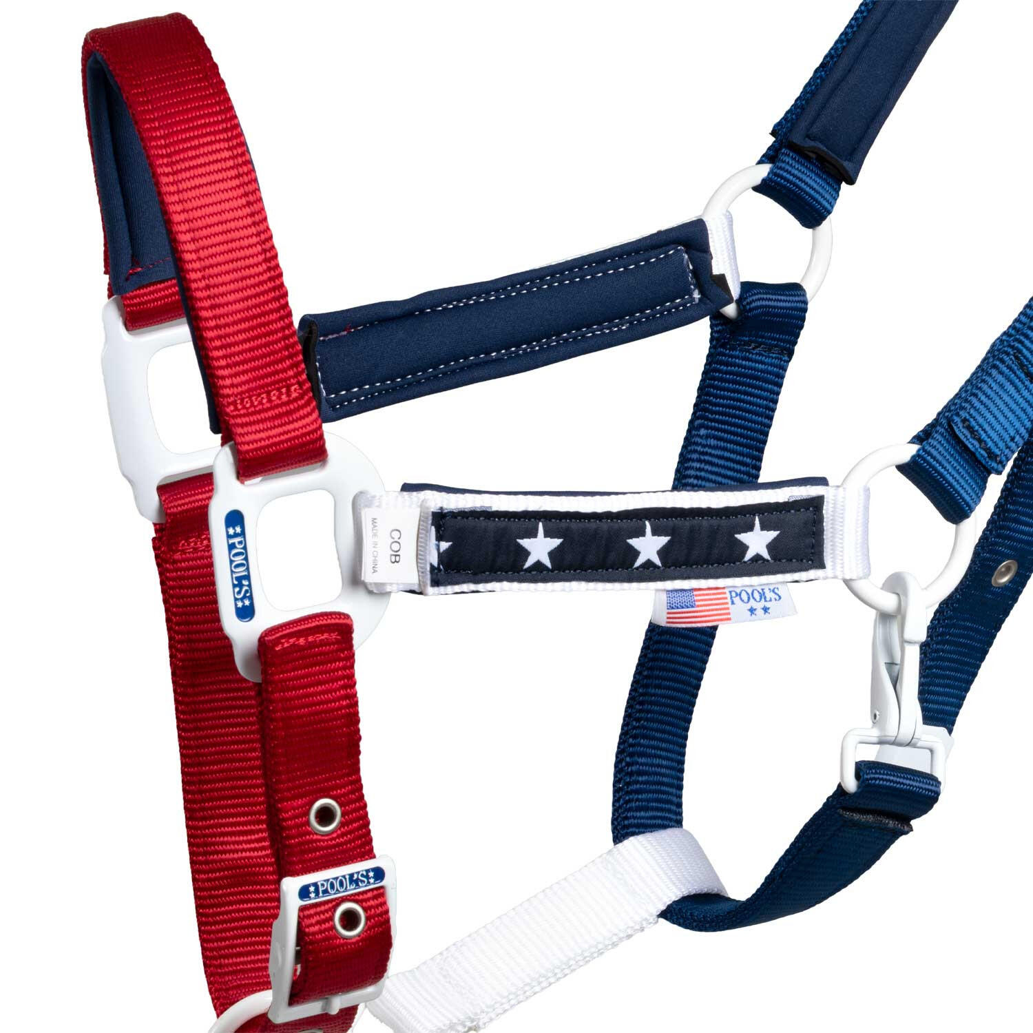 Licol pour cheval en nylon avec longueur Pool's USA 3/4