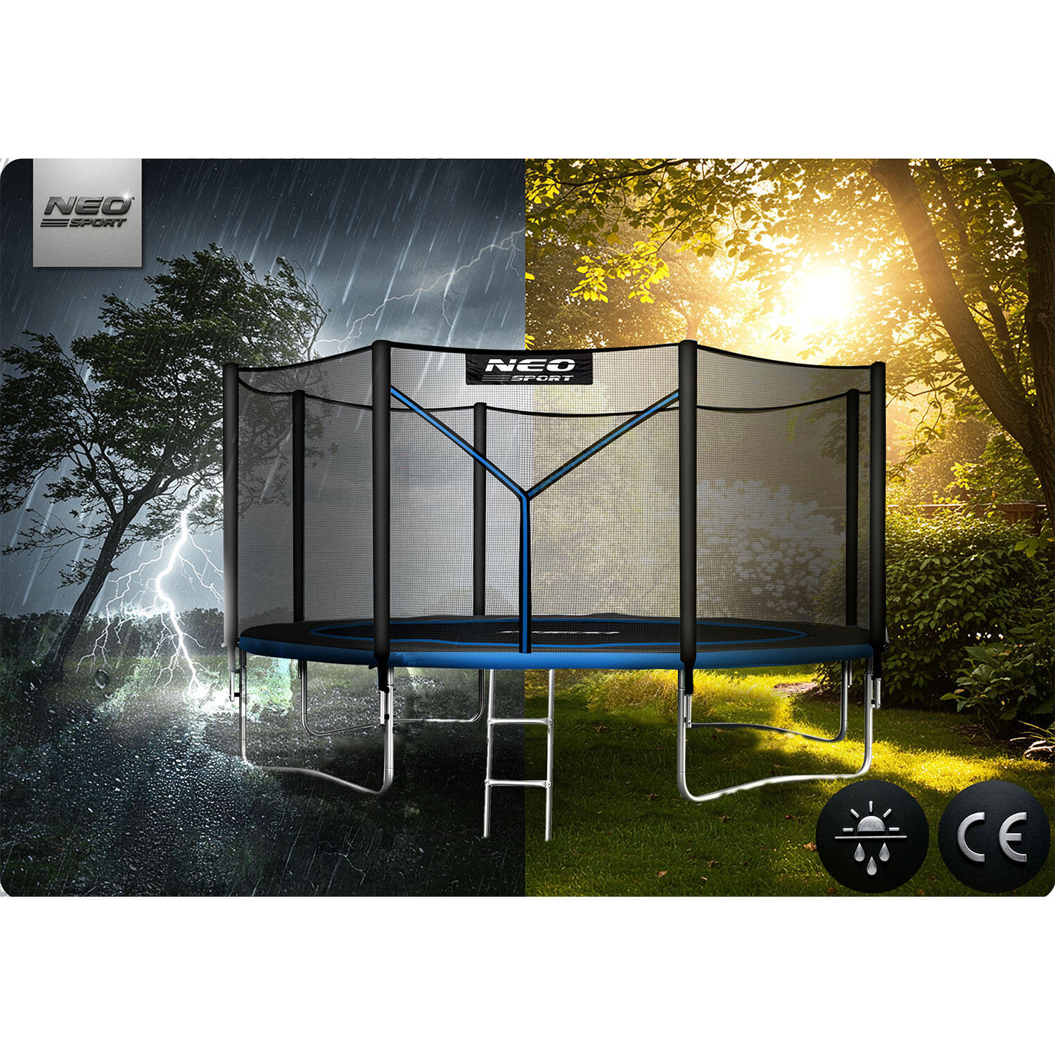 Trampolina ogrodowa z siatką zewnętrzną Neo-Sport 435cm 14ft 3/7