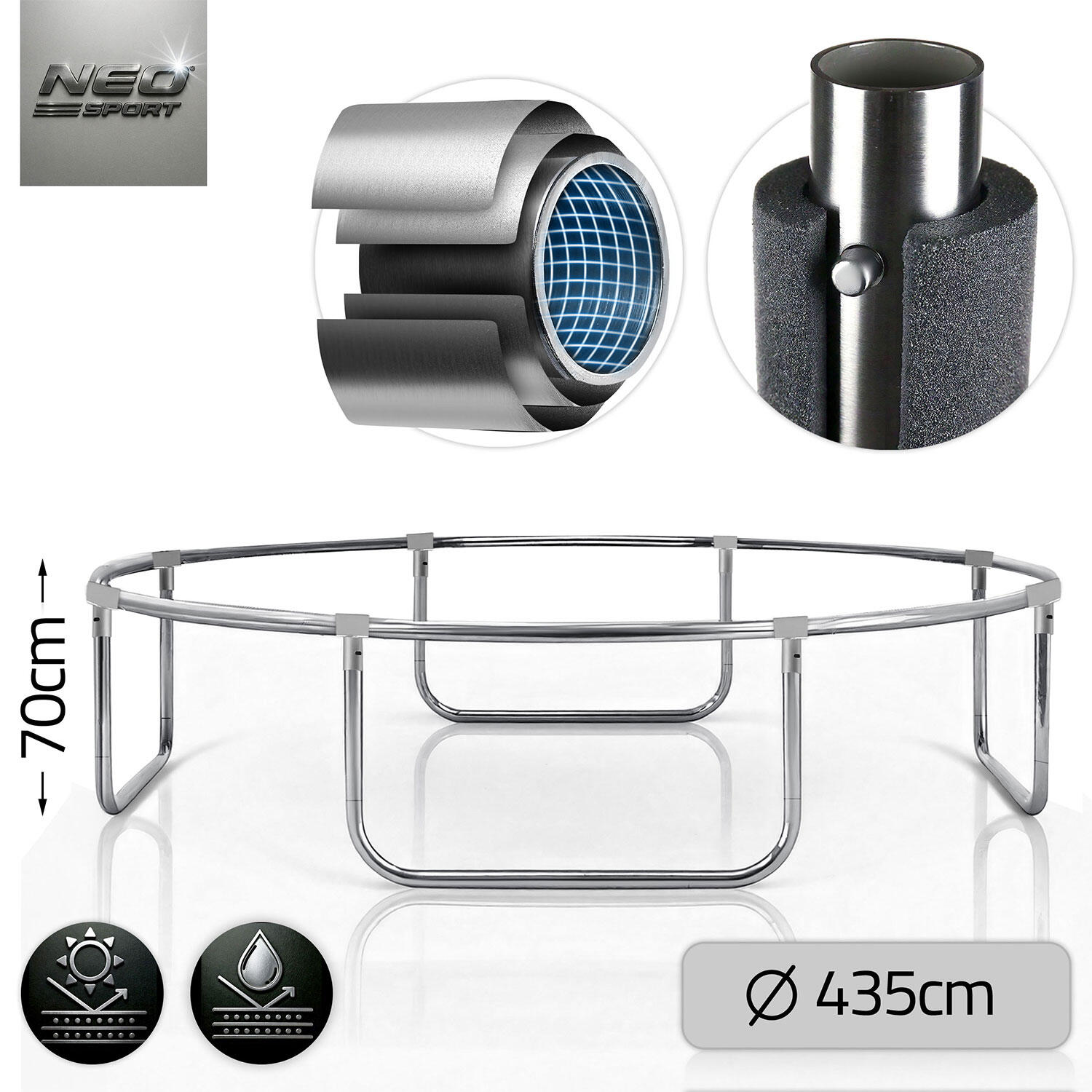 Trampolina ogrodowa z siatką zewnętrzną Neo-Sport 435cm 14ft 5/7