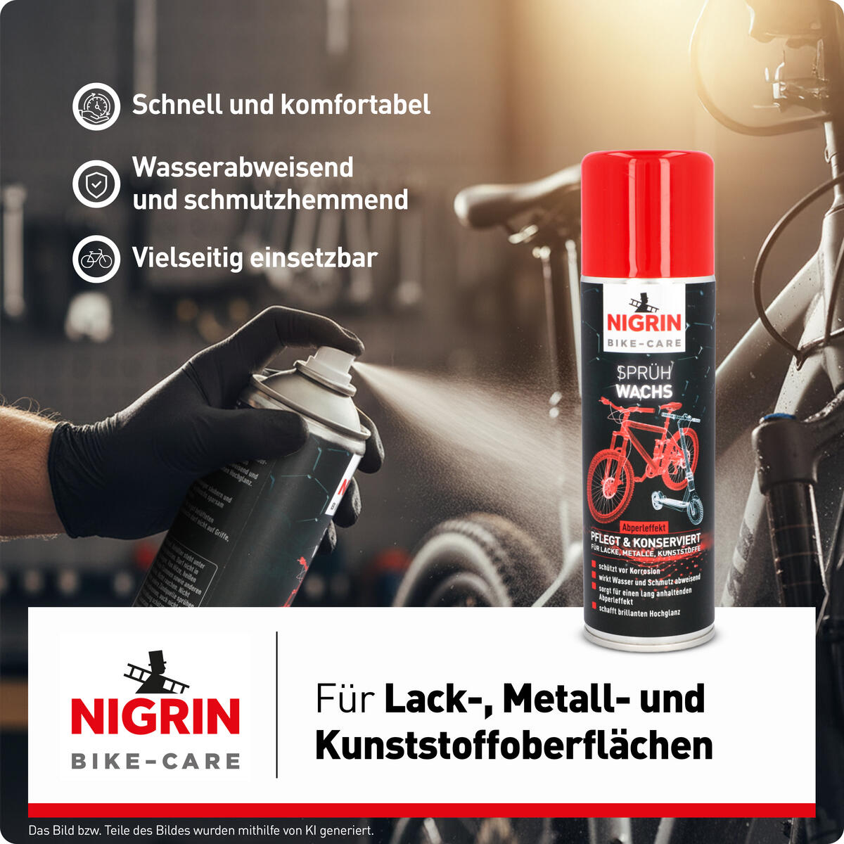 Wosk do roweru spray NIGRIN 300 ml 7/7